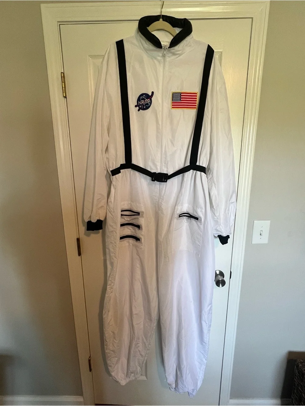 Men's XXL NASA Astronaut Costume Jumpsuit | White Flight Suit Outer Space